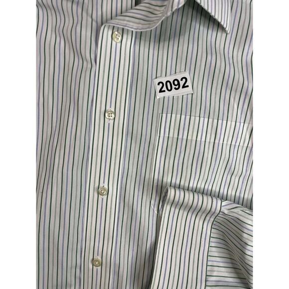 Brooks Brothers Dress Shirt 16.5-2/3 346 Non Iron long sleeve Blue Green - Picture 4 of 4